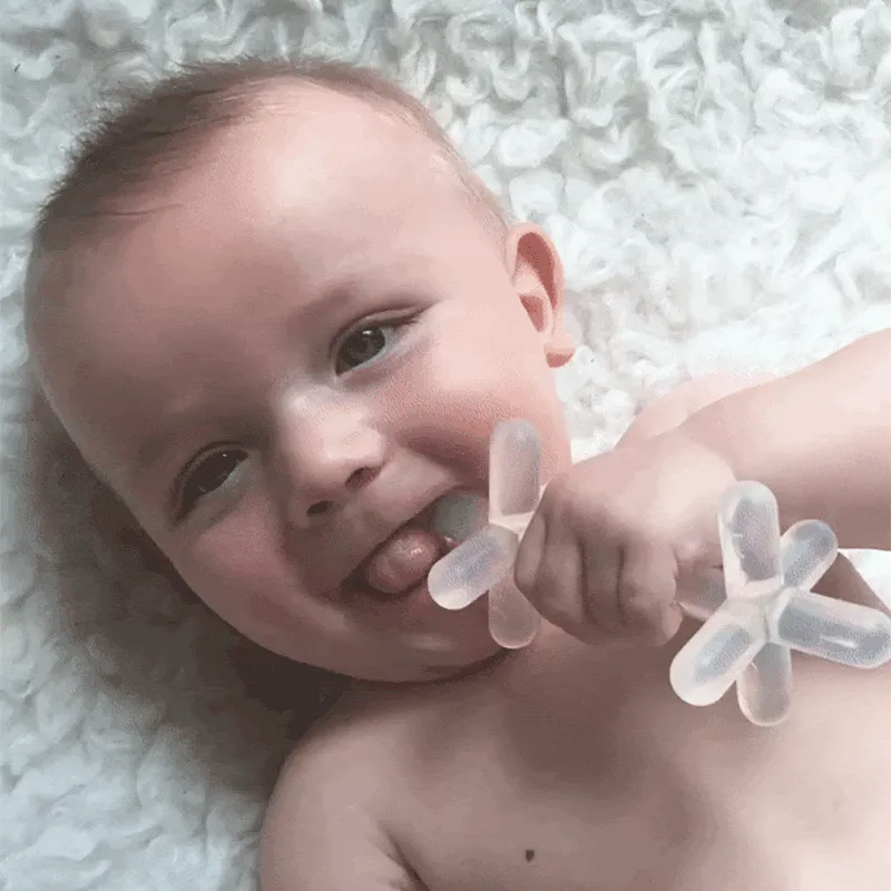 1-pack Moonlight White Silicone Patented Moonjax Best Baby Teether
