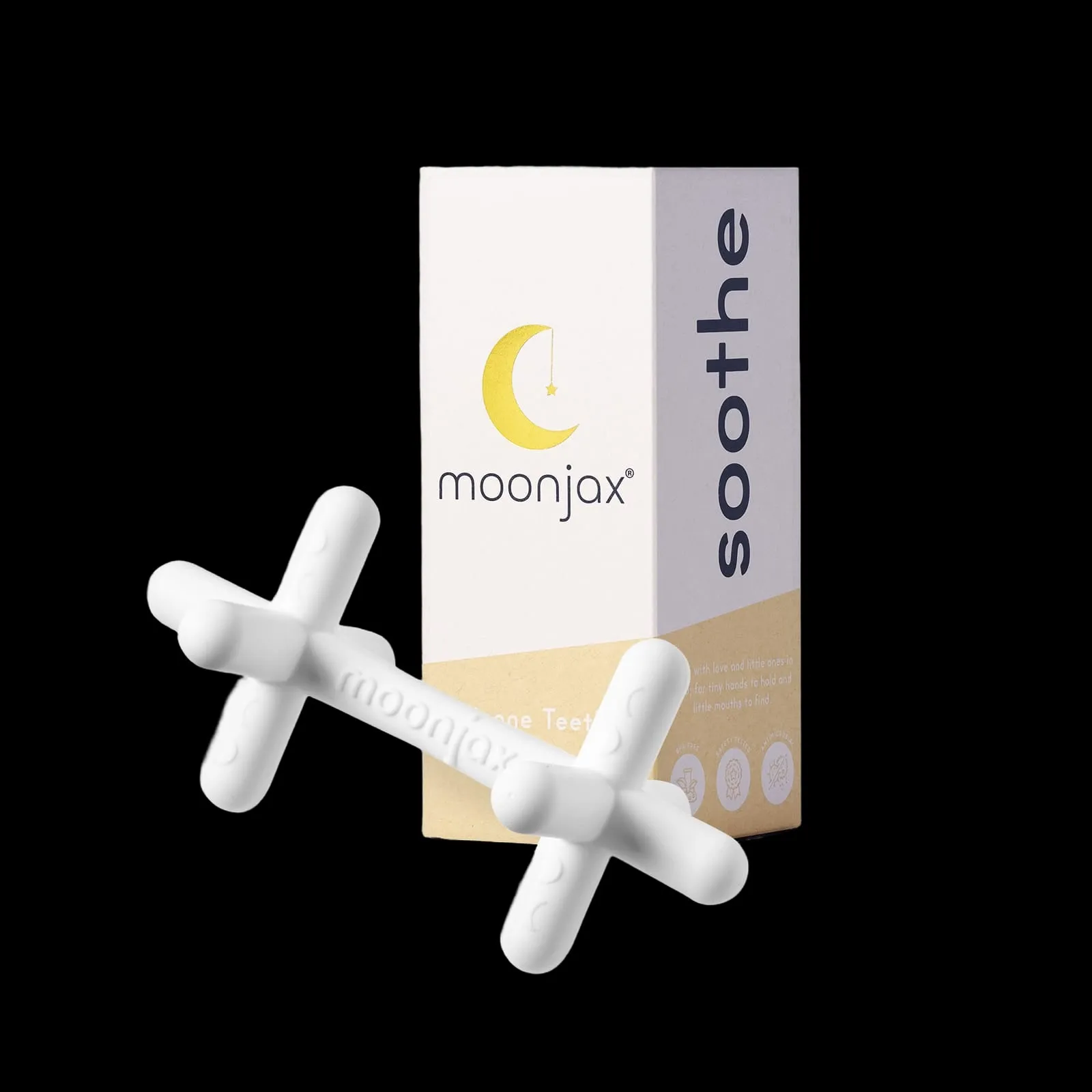 1-pack Moonlight White Silicone Patented Moonjax Best Baby Teether