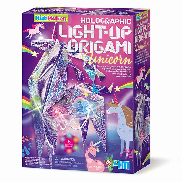 4M Kidzmaker / Holographic Light Up Origami Unicorn