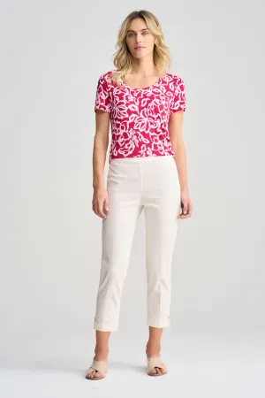 7/8 Tapered Pant with Cuff - Cream