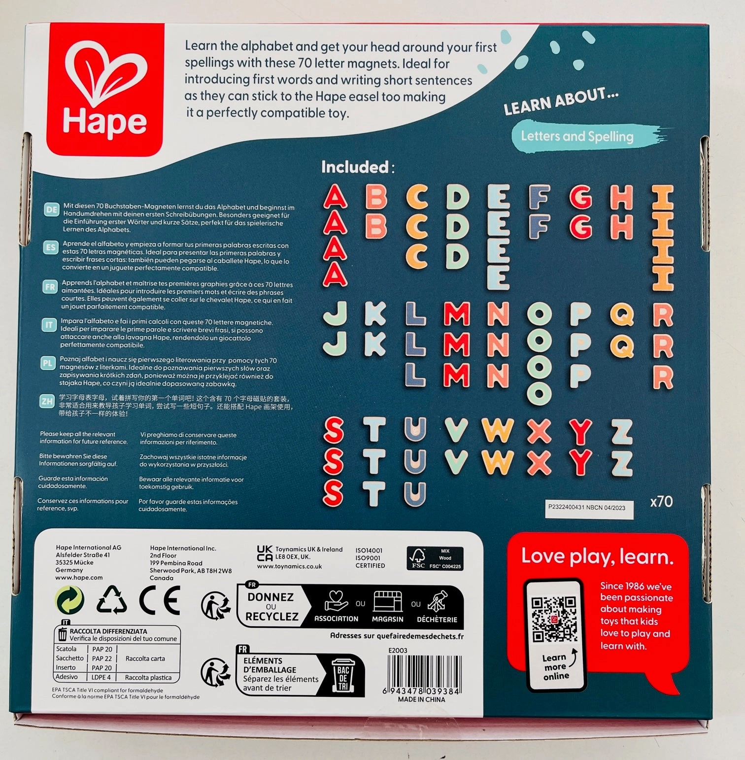 ABC Magnetic Letters Hape