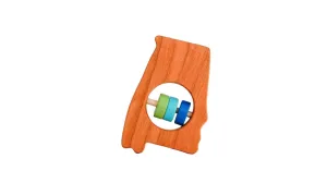 Alabama State Wooden Baby Rattle