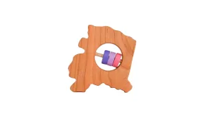 Alaska State Wooden Baby Rattle