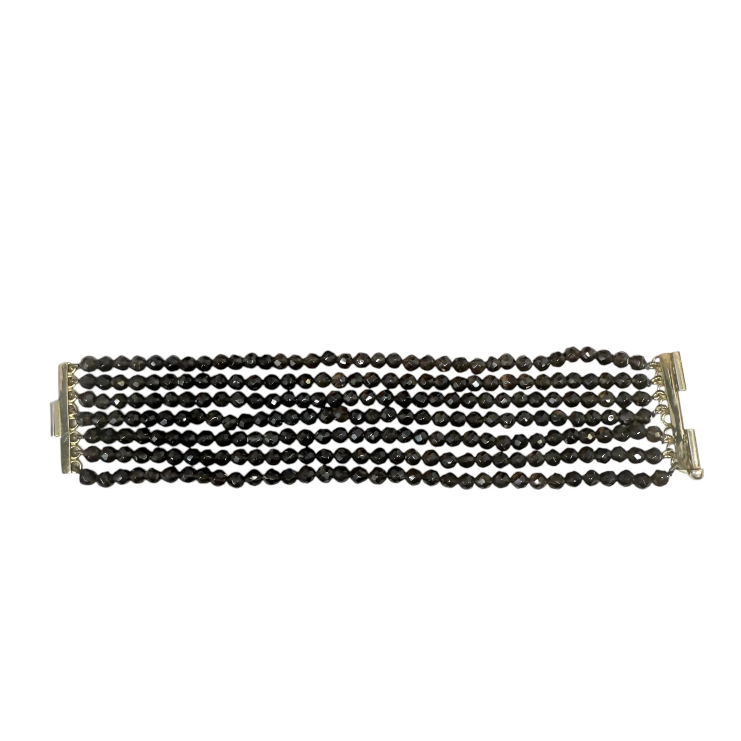 Antique Faceted Smoky Quartz Multi-Strand Bracelet Beaded By Unbranded