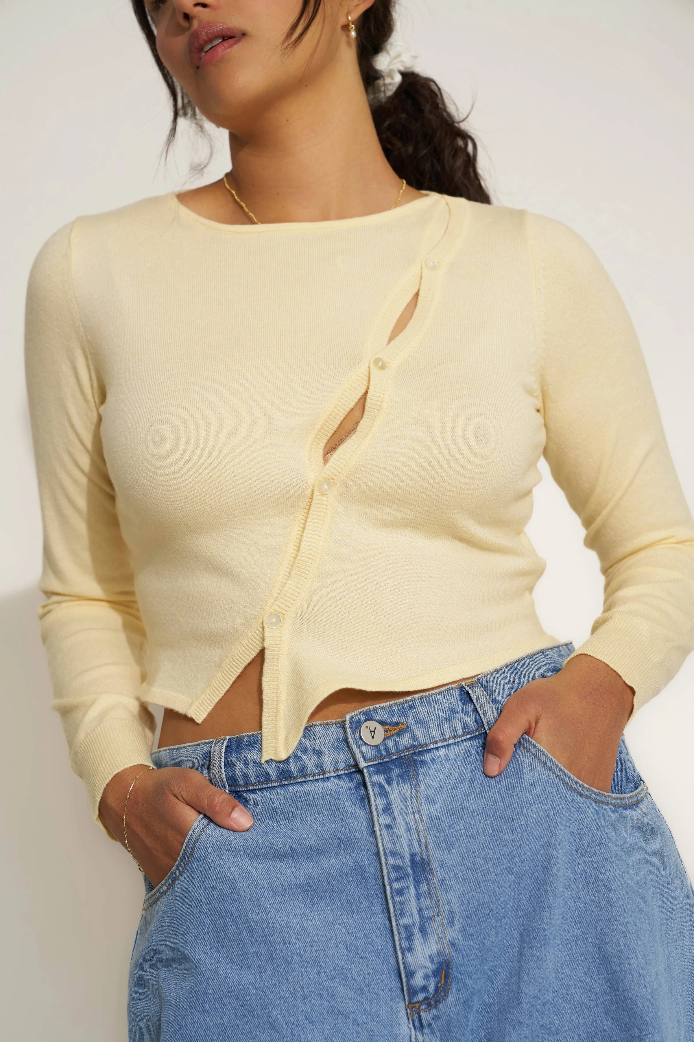 Antoinette Cardigan - Pale Yellow
