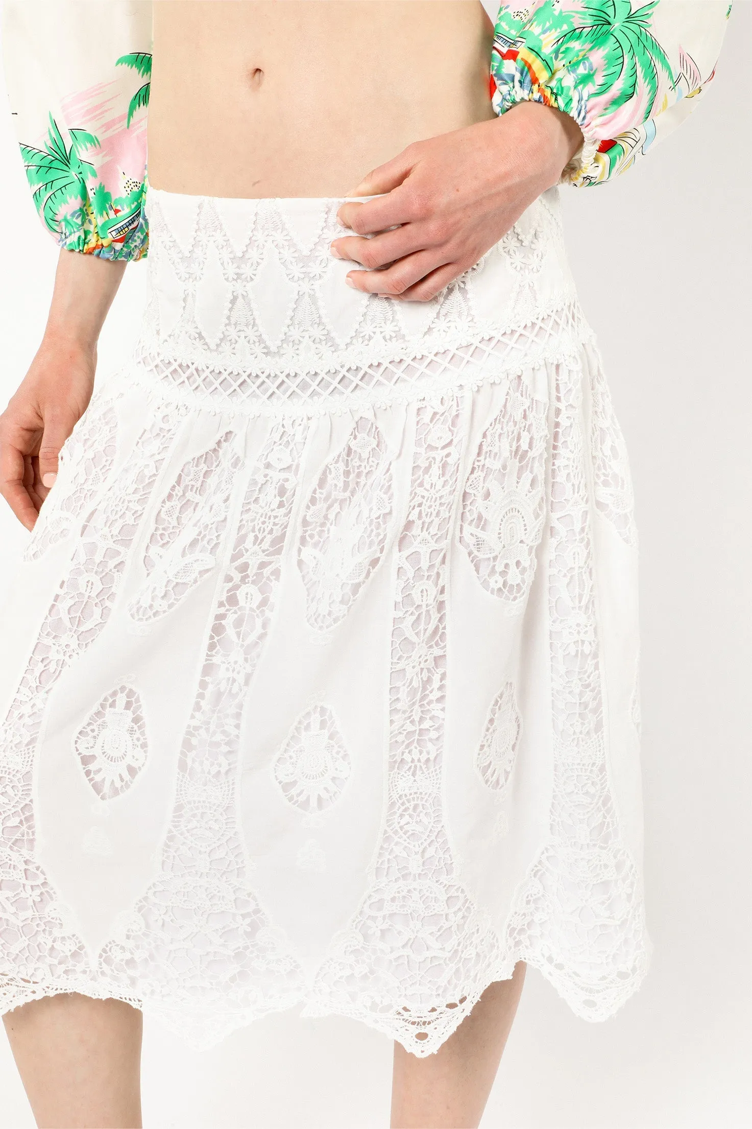 Applique Lace Combo Skirt