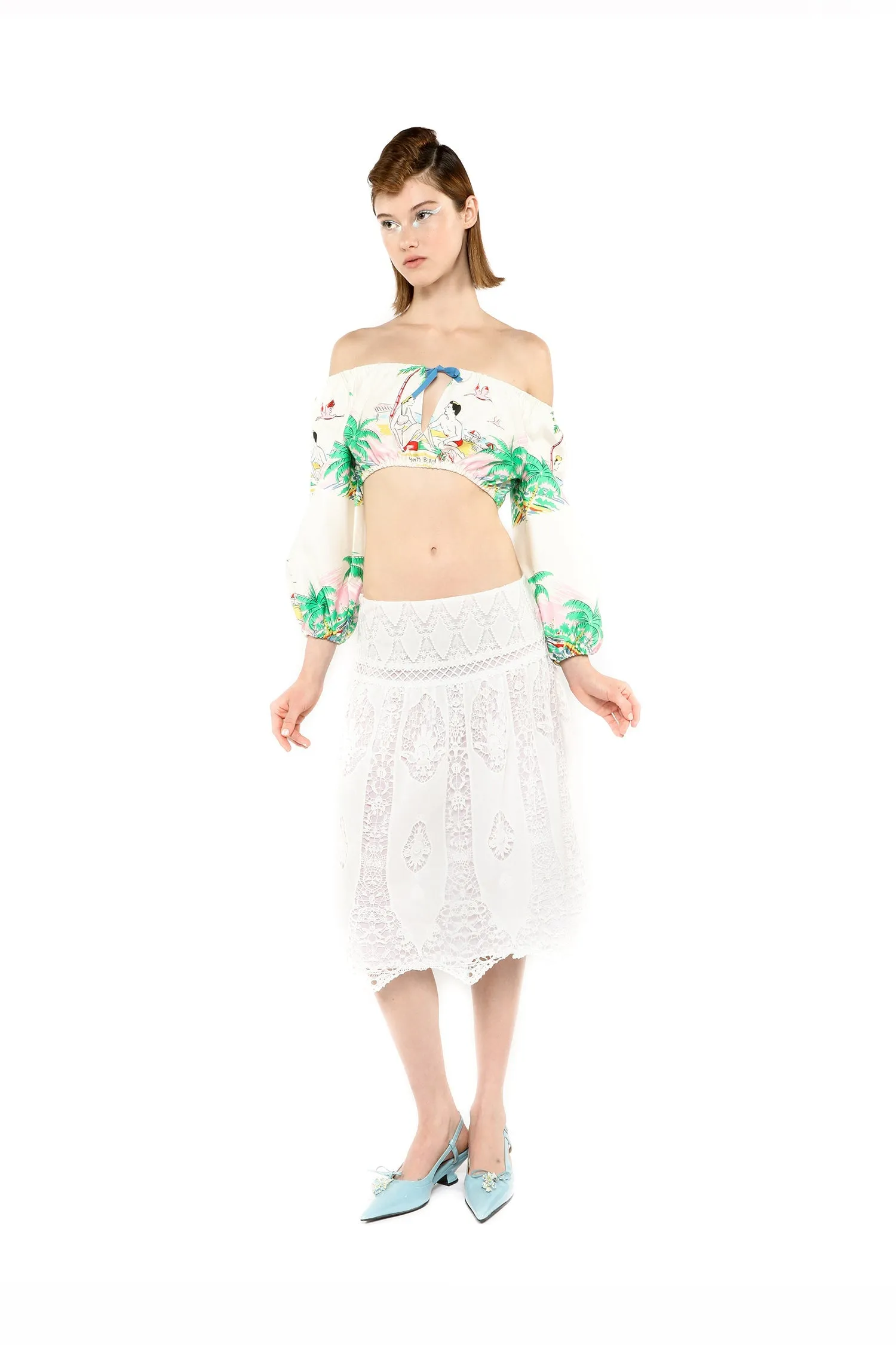 Applique Lace Combo Skirt