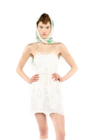 Applique Lace Combo Strapless Dress