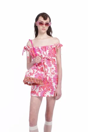 Arabesque Linen Tie Mini Dress