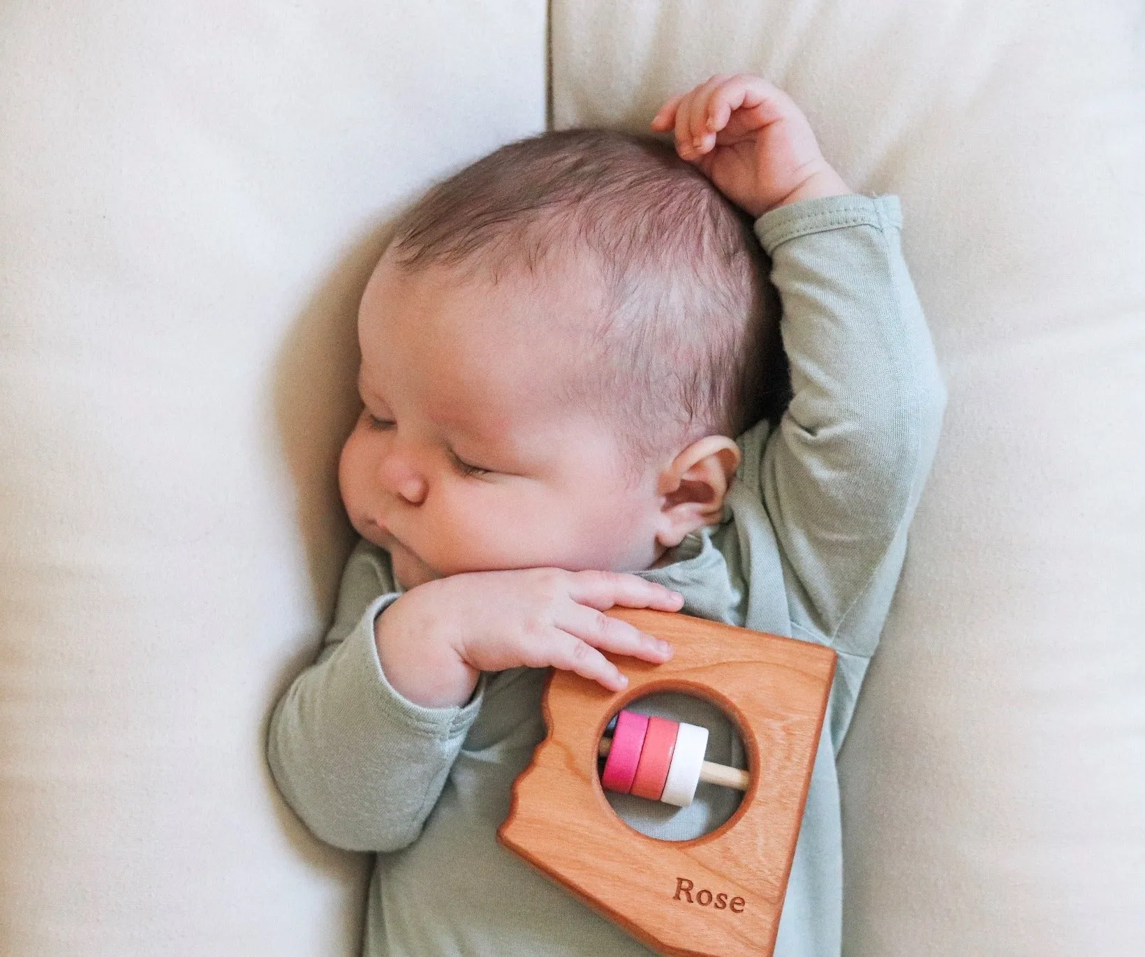 Arizona State Wooden Baby Rattle