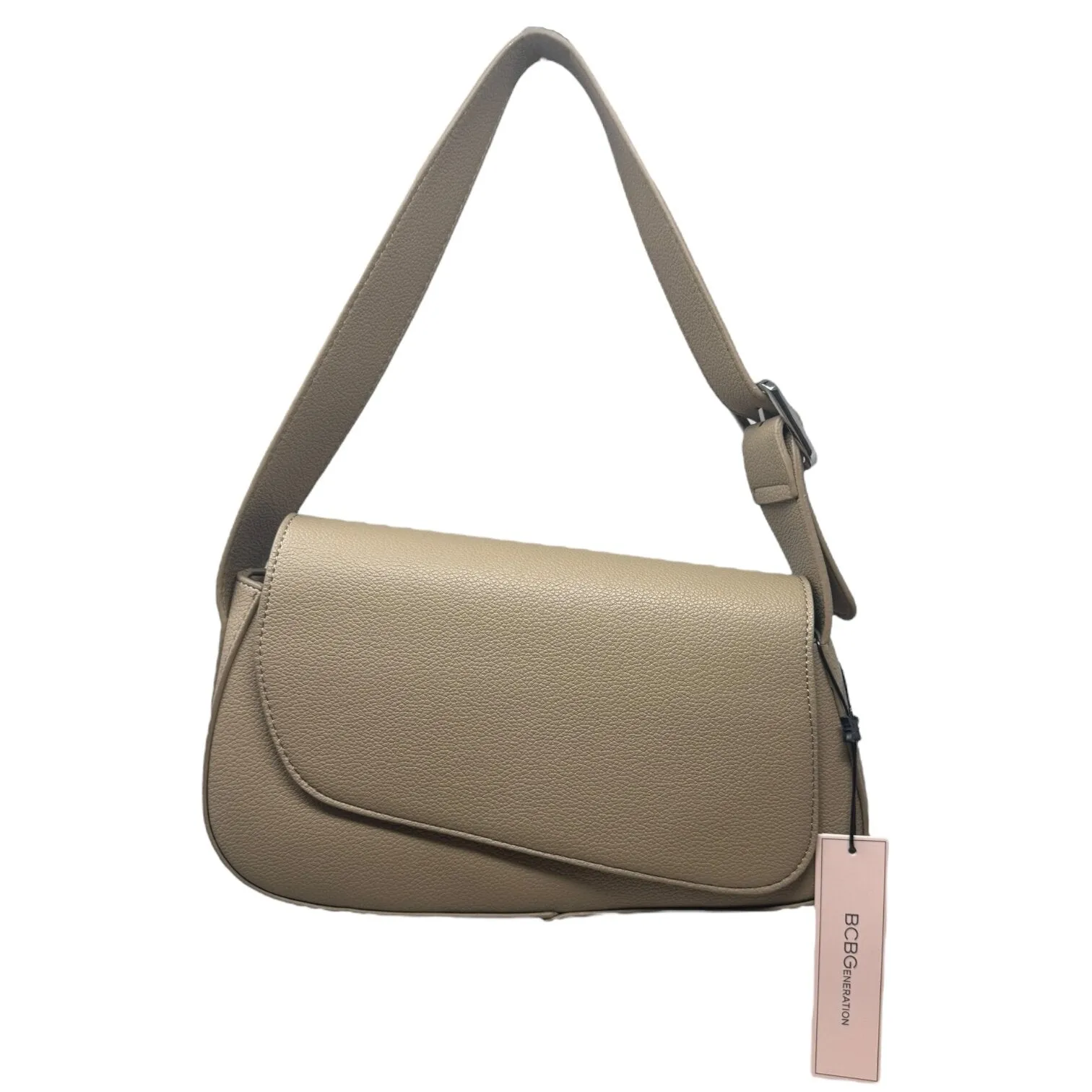 Asymmetrical Flap Shoulder Bag in Putty By Bcbgeneration  Size: Small