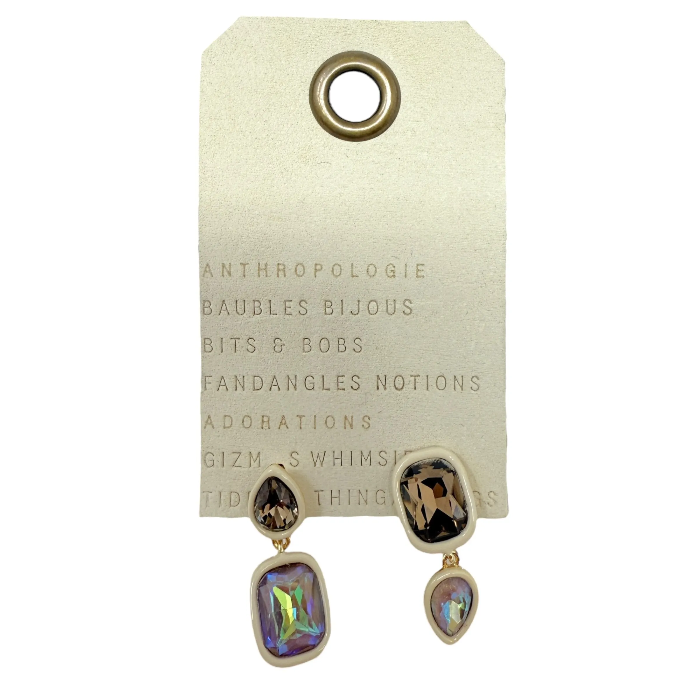 Asymmetrical Resin Crystal Drop Earrings By Anthropologie