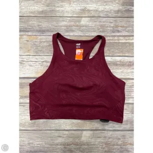Athletic Bra By Avia In Maroon, Size: Xl