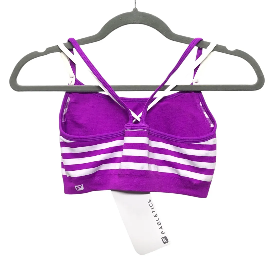 Athletic Bra By Fabletics In Purple & White, Size:Xs