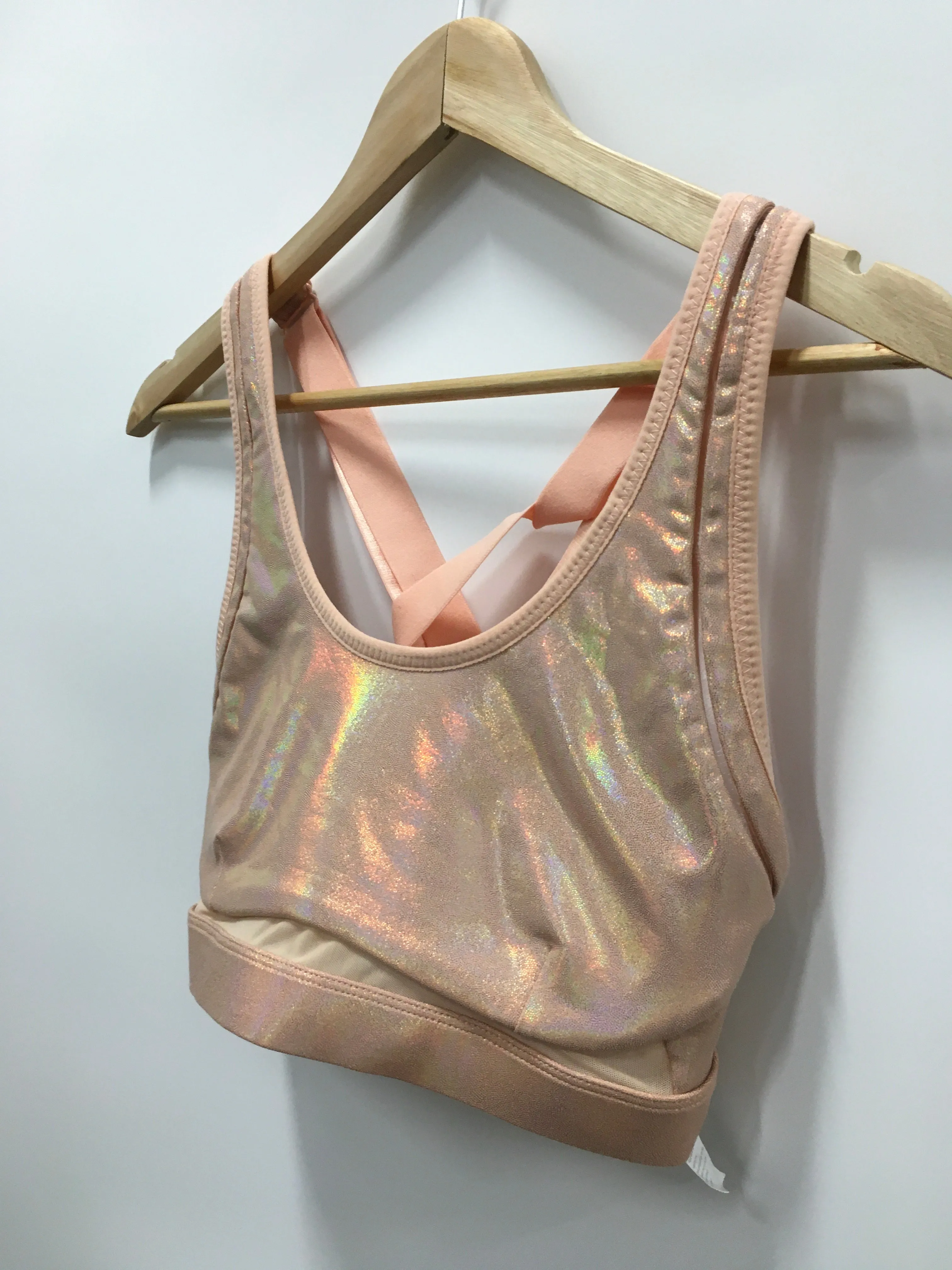 Athletic Bra By Fabletics In Shiny, Size: M