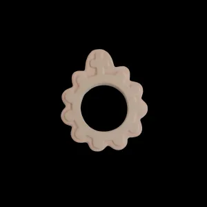 Baby's First Rosary Natural Rubber Teether In Dusty Pink