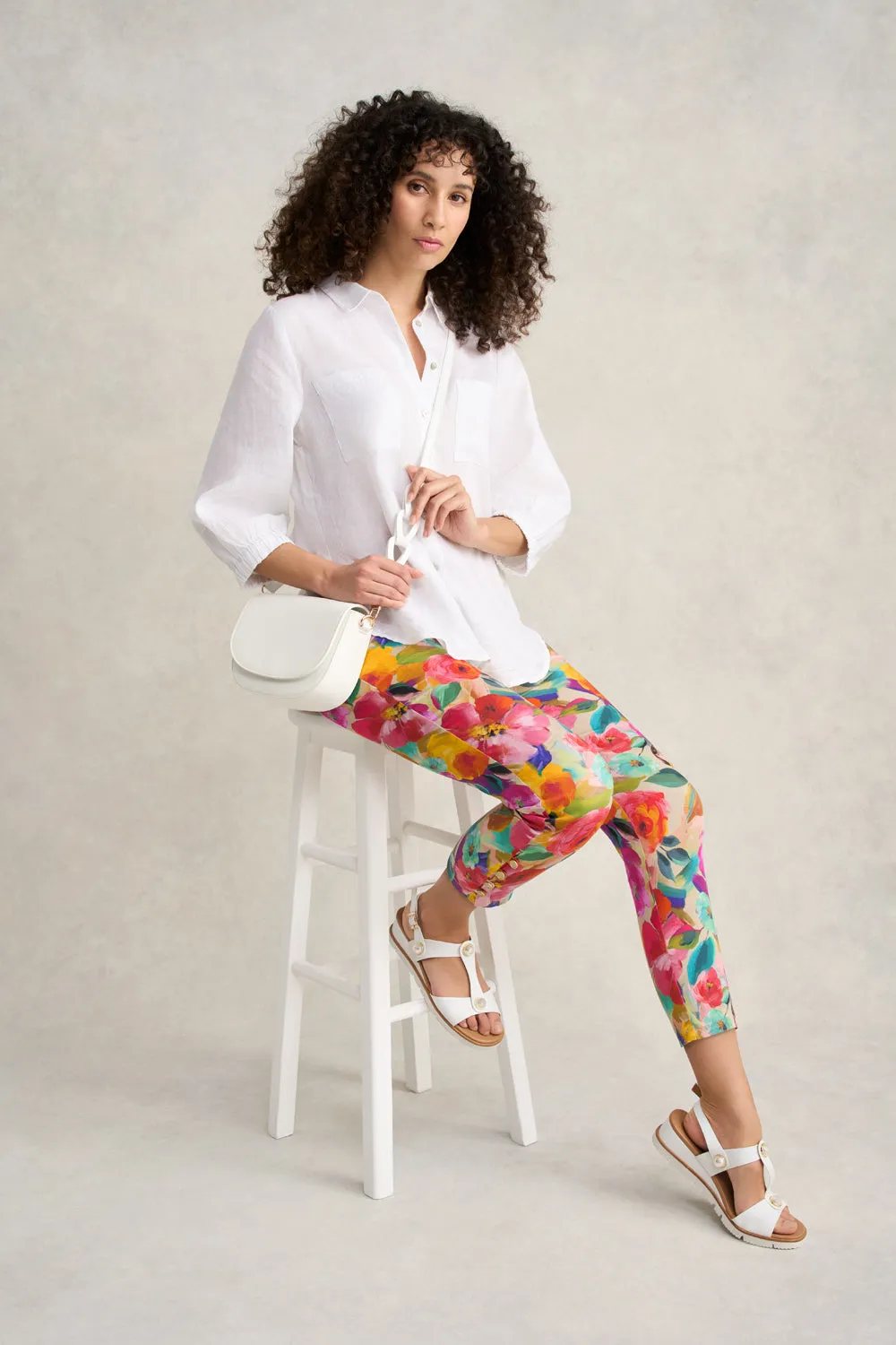 Bengajean 7/8th Button Detail - Multi Roses Print