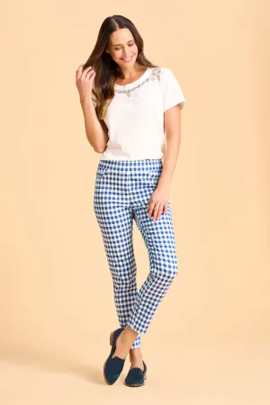 Bengajean 7/8th Skinny Leg - Azure Gingham