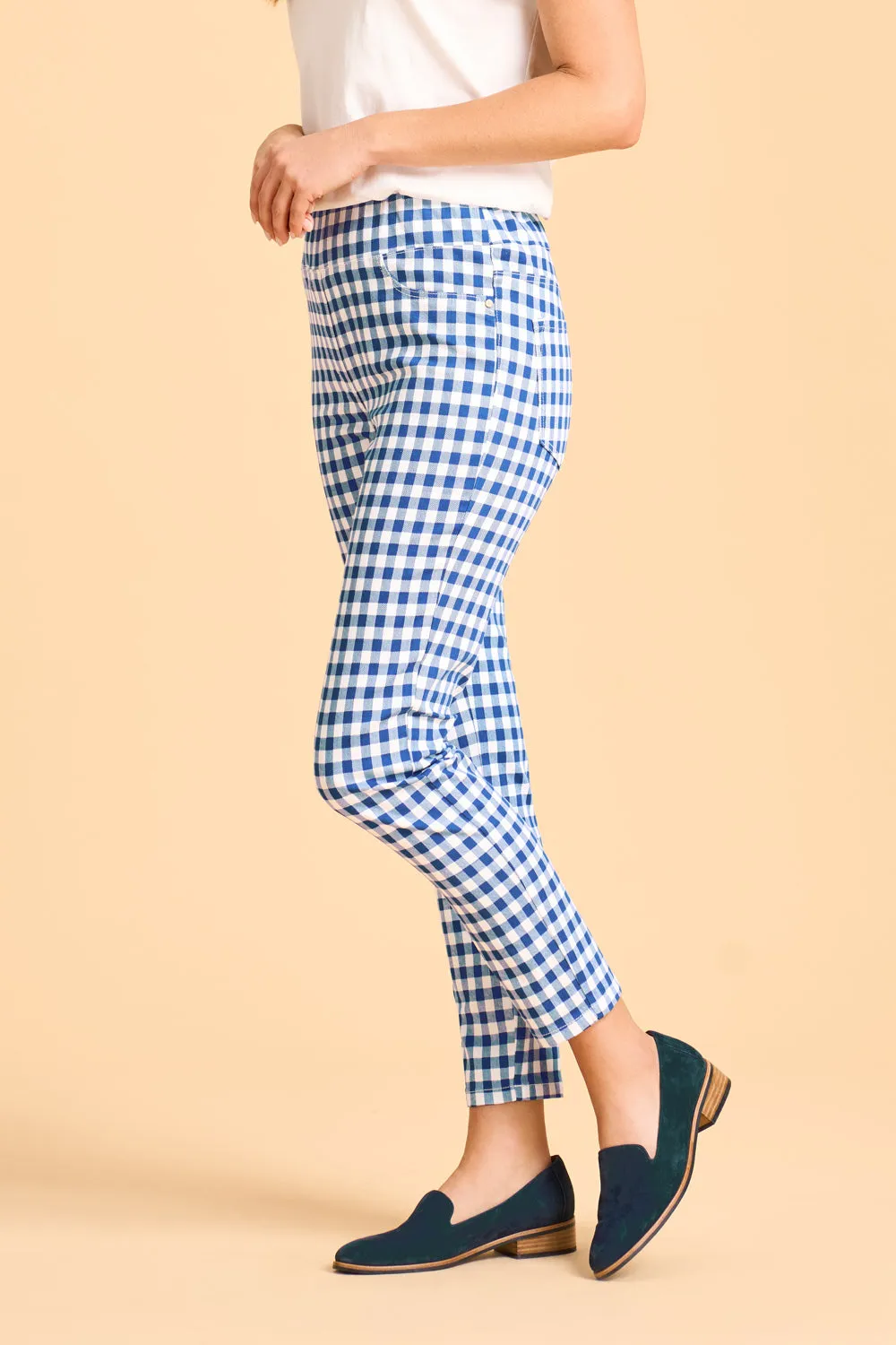Bengajean 7/8th Skinny Leg - Azure Gingham