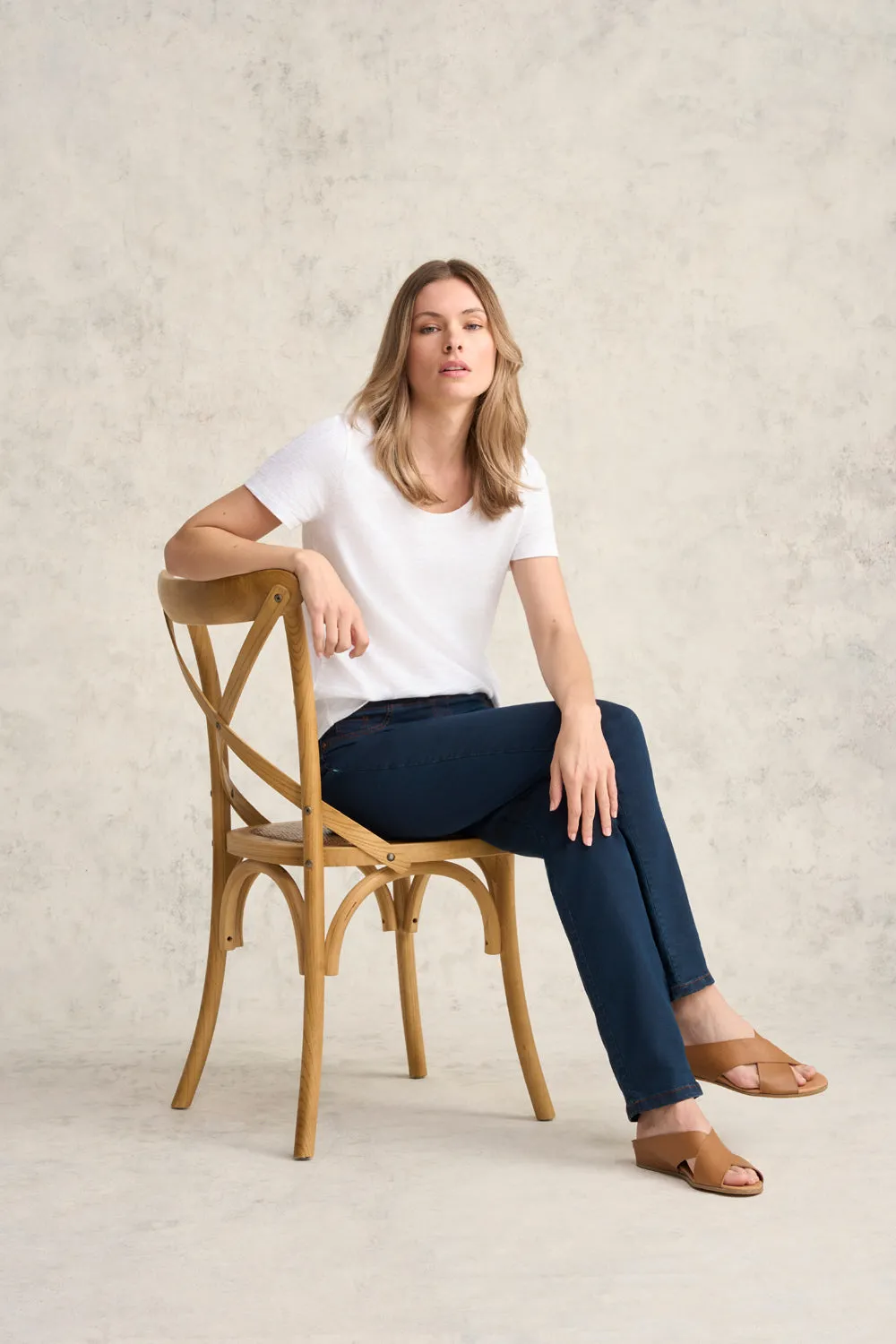 Bengajean Full Length Straight Leg - Clean Denim Blue