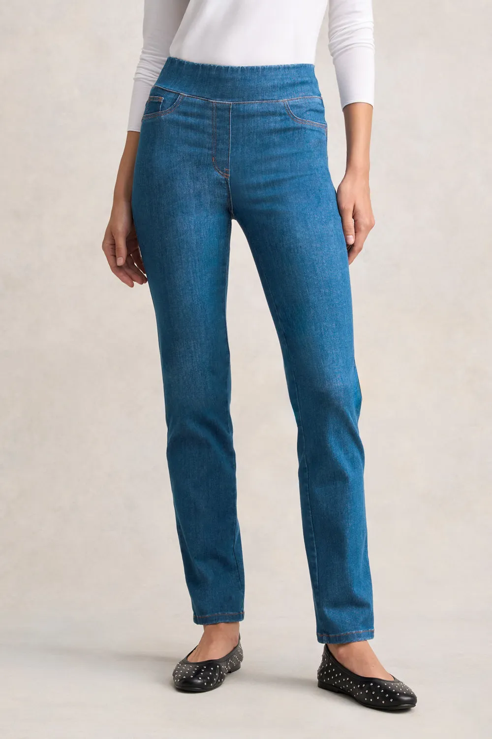 Bengajean Full Length Straight Leg - Indigo Mid Wash