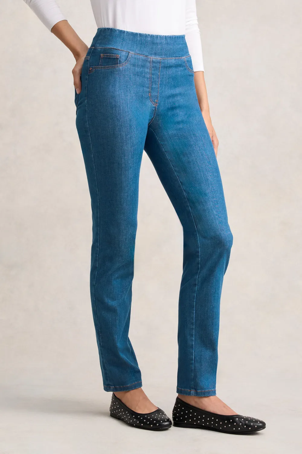 Bengajean Full Length Straight Leg - Indigo Mid Wash