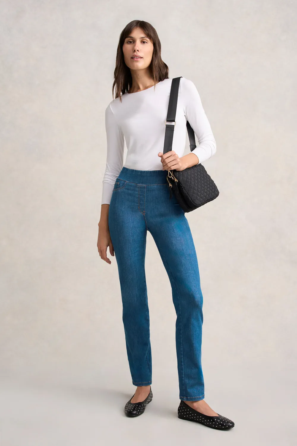 Bengajean Full Length Straight Leg - Indigo Mid Wash