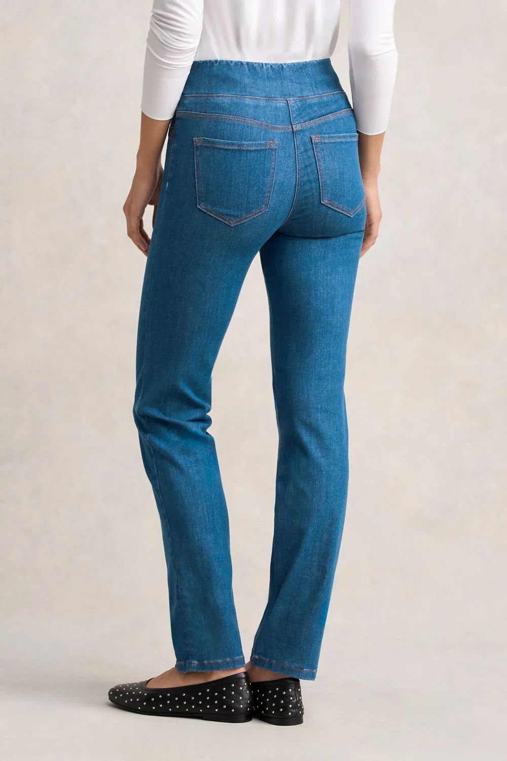 Bengajean Full Length Straight Leg - Indigo Mid Wash