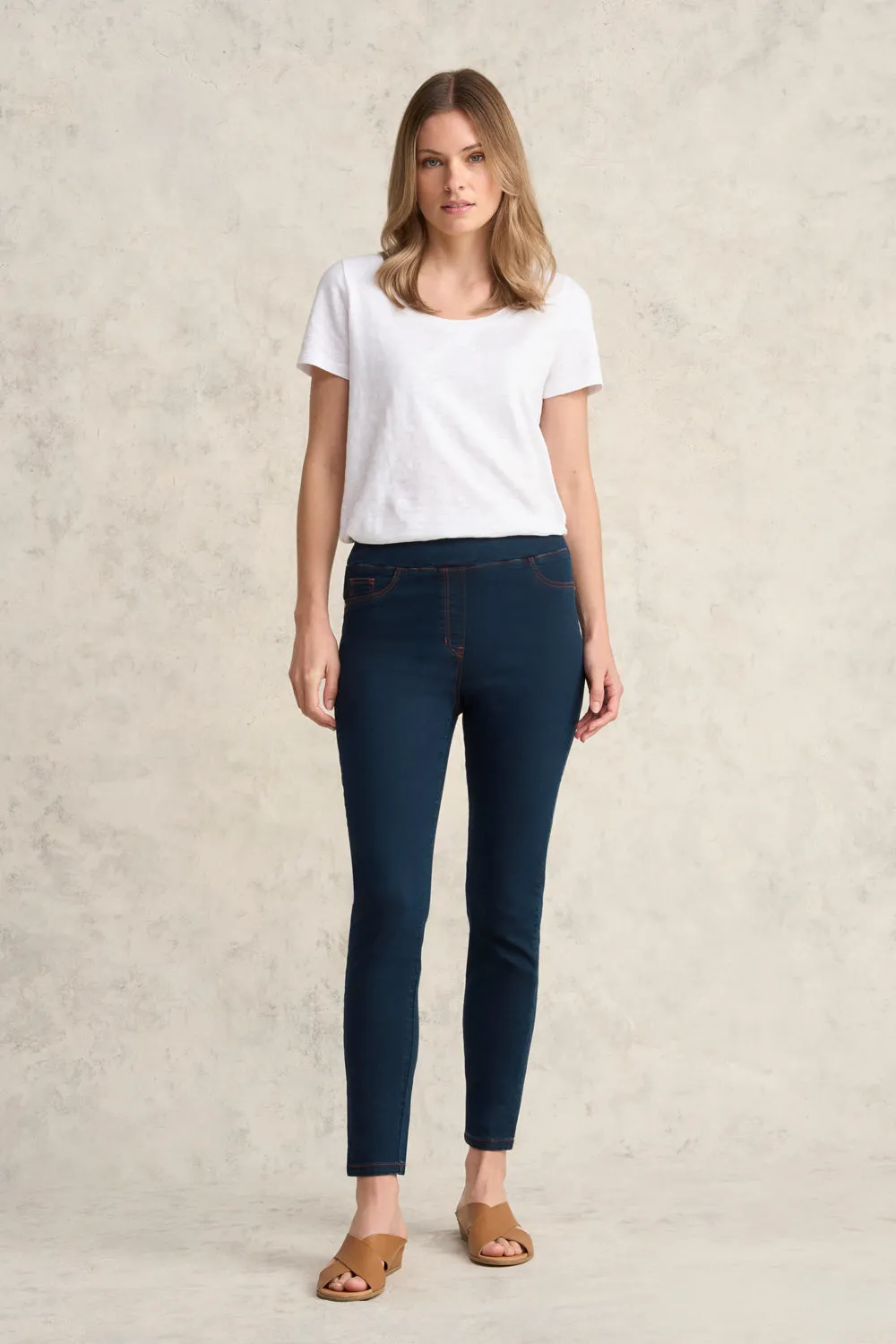 Bengajean Good Earth Cotton 7/8 Skinny Leg - Clean Denim Blue