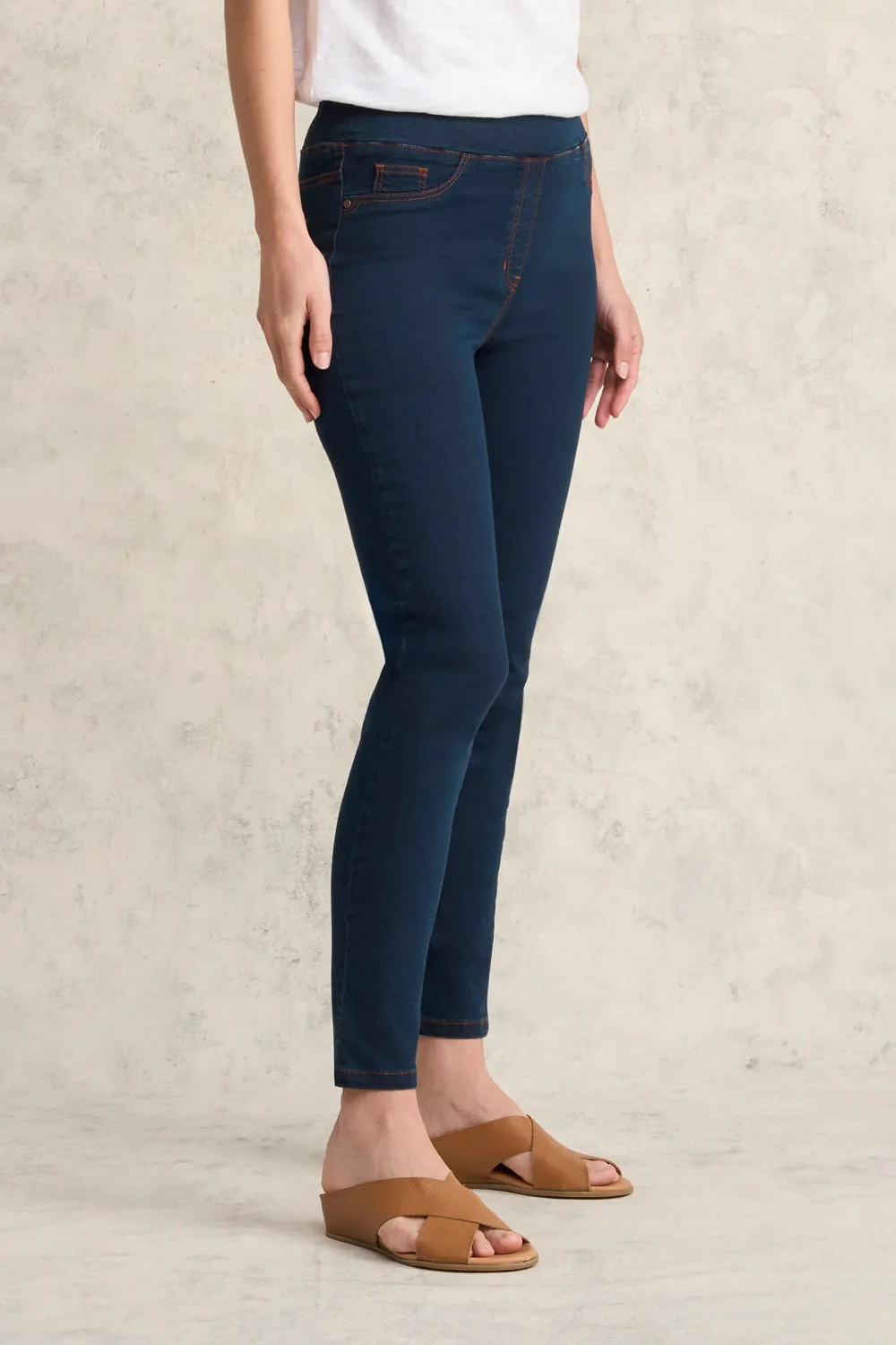 Bengajean Good Earth Cotton 7/8 Skinny Leg - Clean Denim Blue