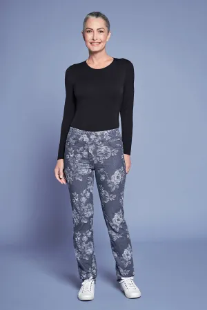 Bengajean Jacquard Straight Leg - Floral Denim