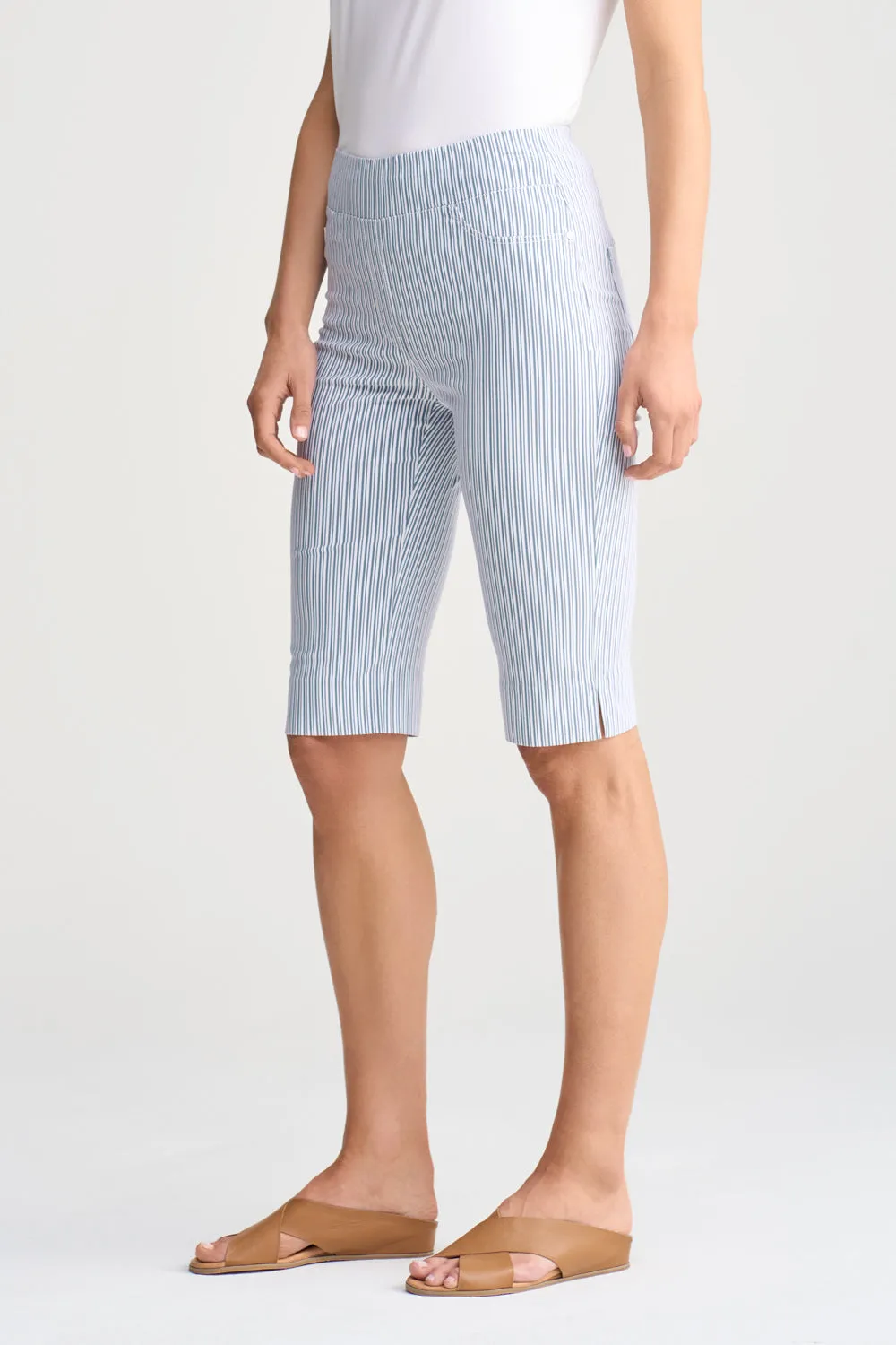 Bengajean Short Seersucker - Navy & White Stripe