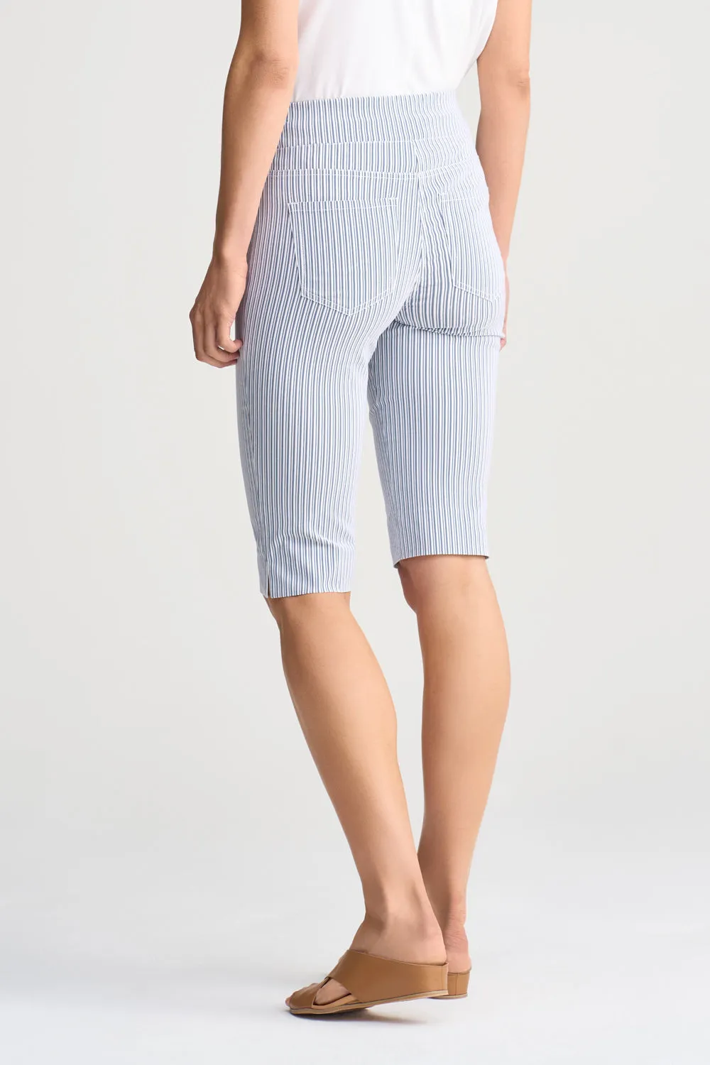 Bengajean Short Seersucker - Navy & White Stripe