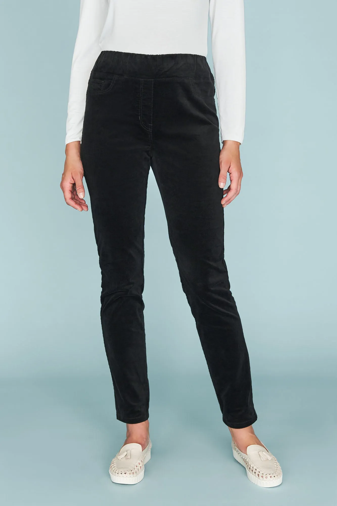 Bengajean Velvet Skinny Leg - Black