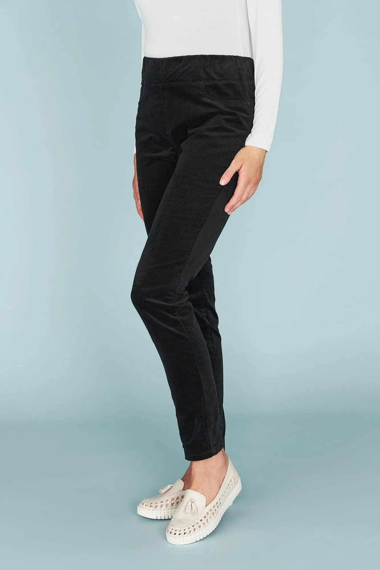 Bengajean Velvet Skinny Leg - Black
