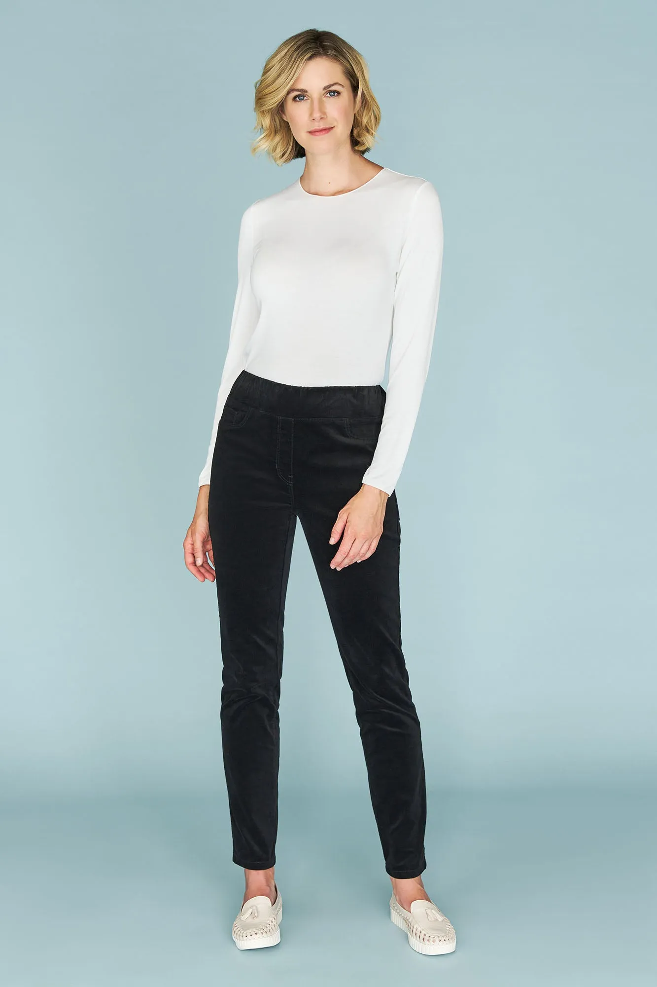 Bengajean Velvet Skinny Leg - Black