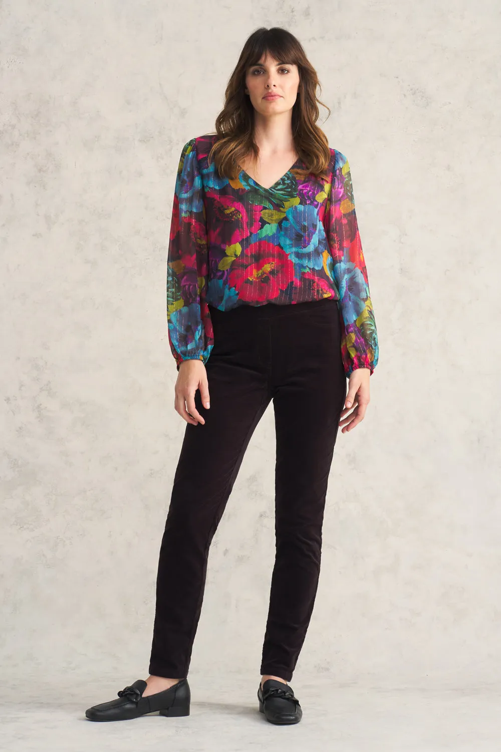 Bengajean Velvet Skinny Leg - Plum