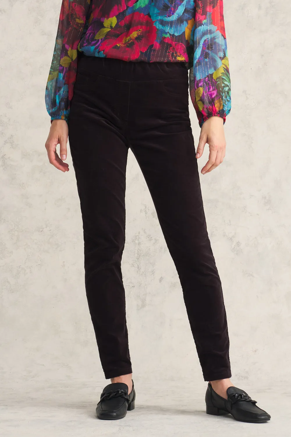 Bengajean Velvet Skinny Leg - Plum