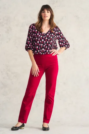 Bengajean Velvet Straight Leg - Red