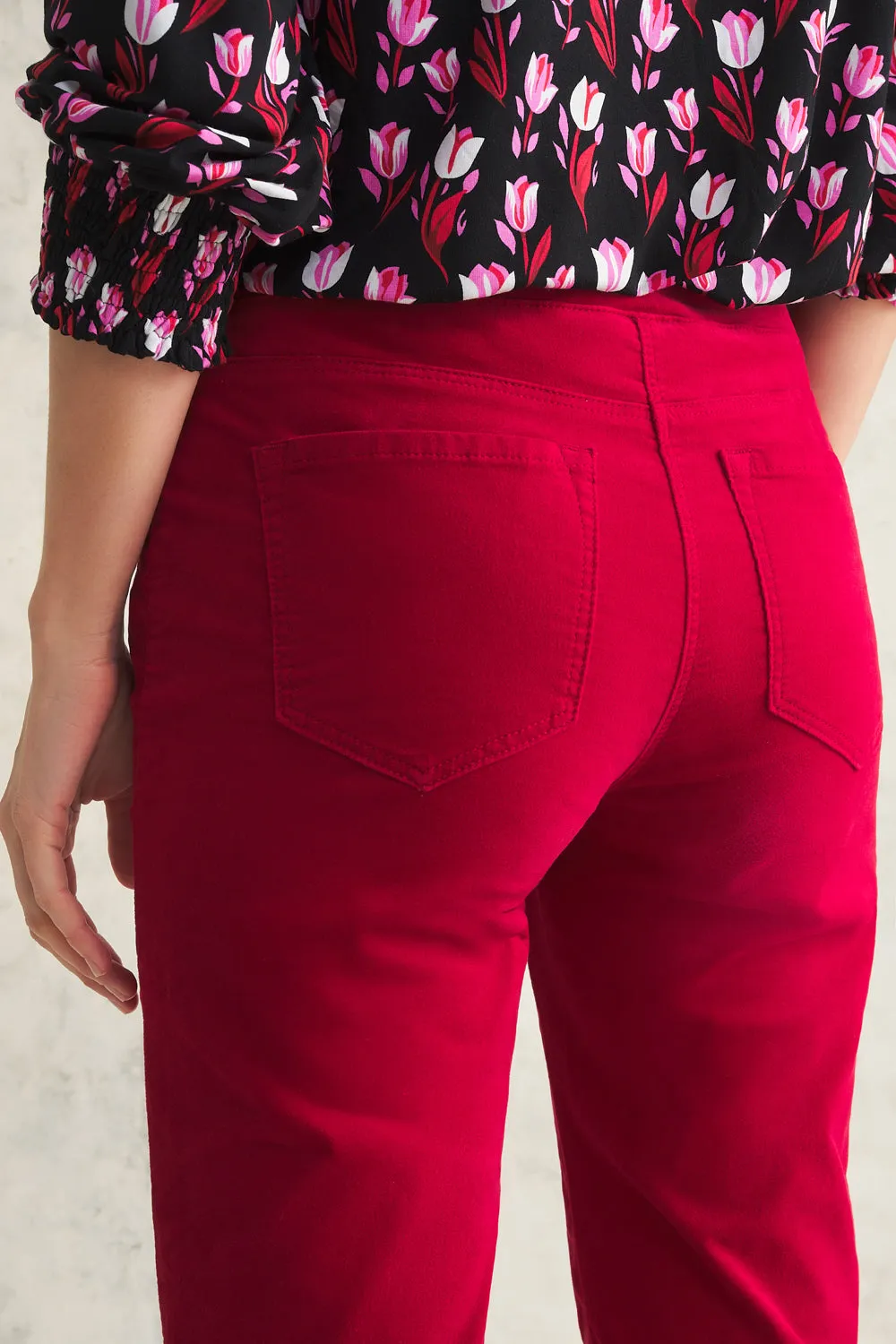 Bengajean Velvet Straight Leg - Red