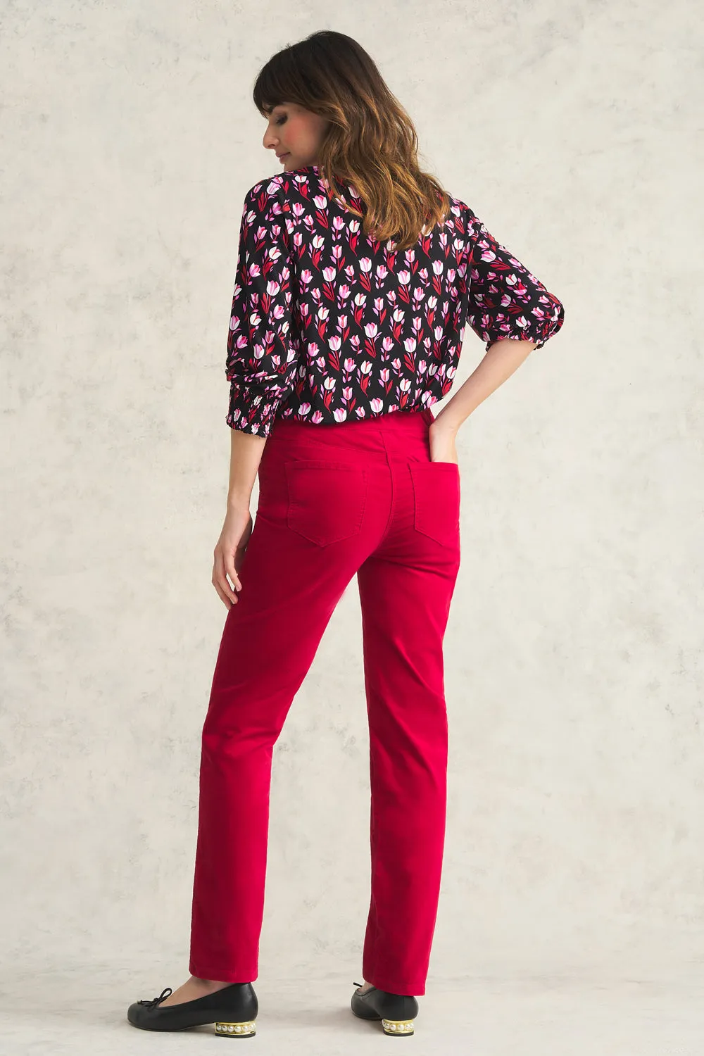 Bengajean Velvet Straight Leg - Red