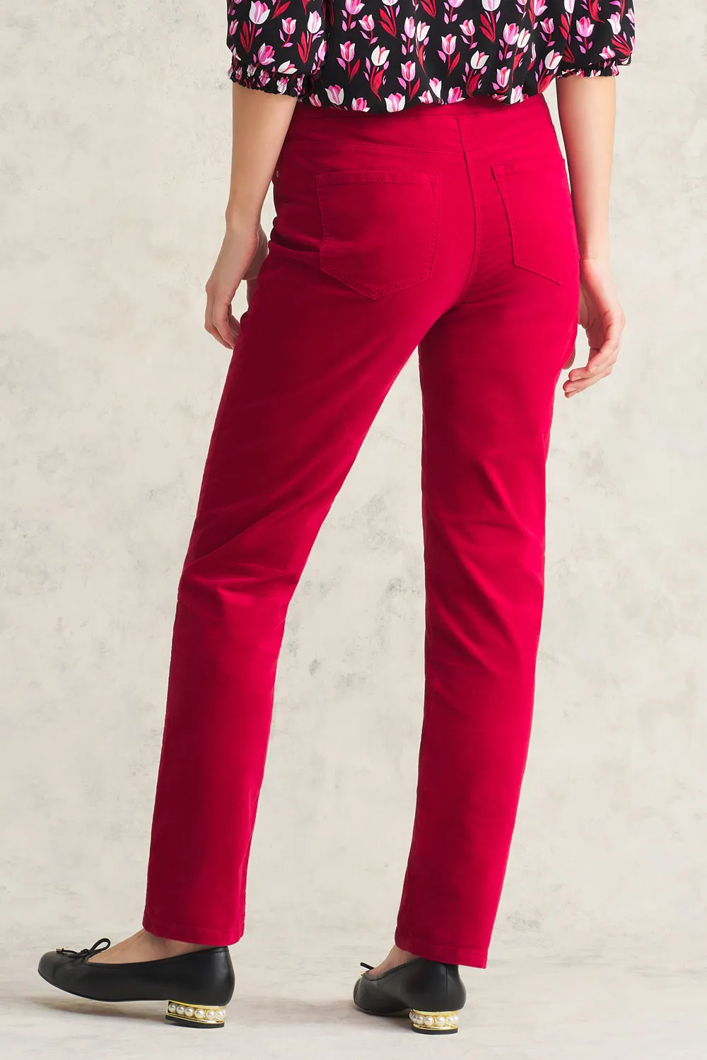 Bengajean Velvet Straight Leg - Red