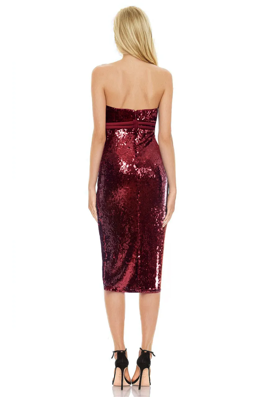 Berlyn - Strapless Sequin Midi Dress