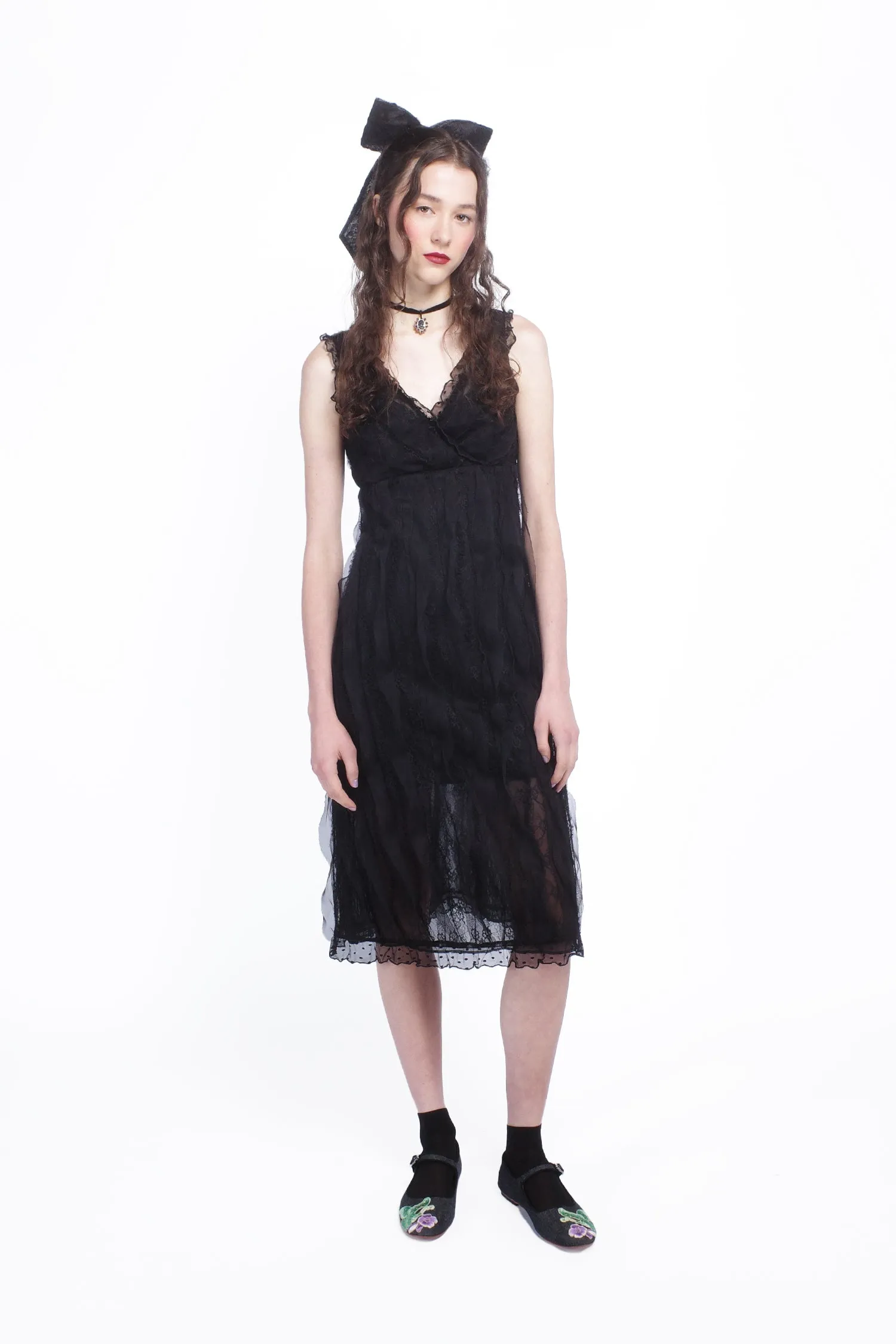 Black Combo Sleeveless Lace Dress