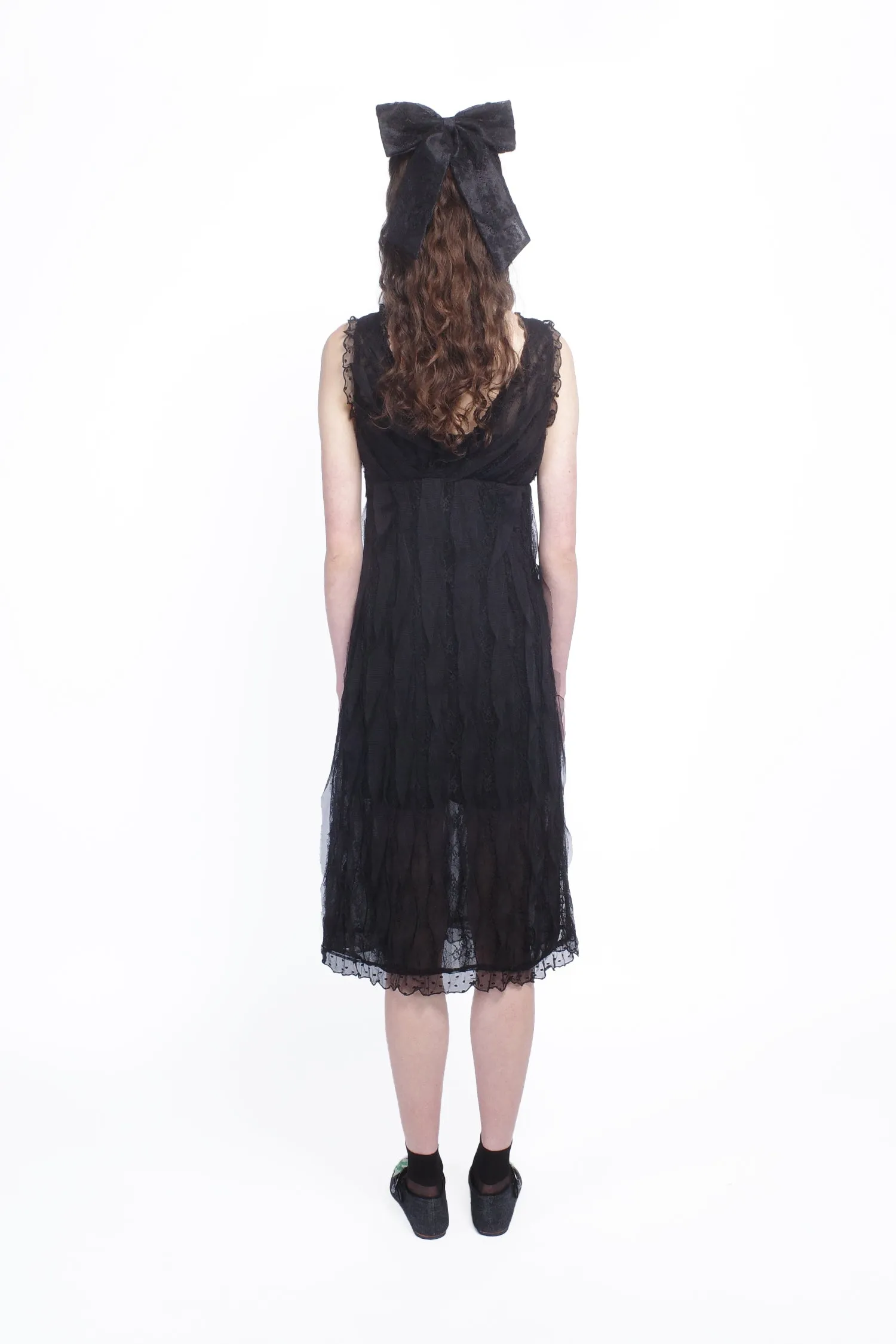Black Combo Sleeveless Lace Dress