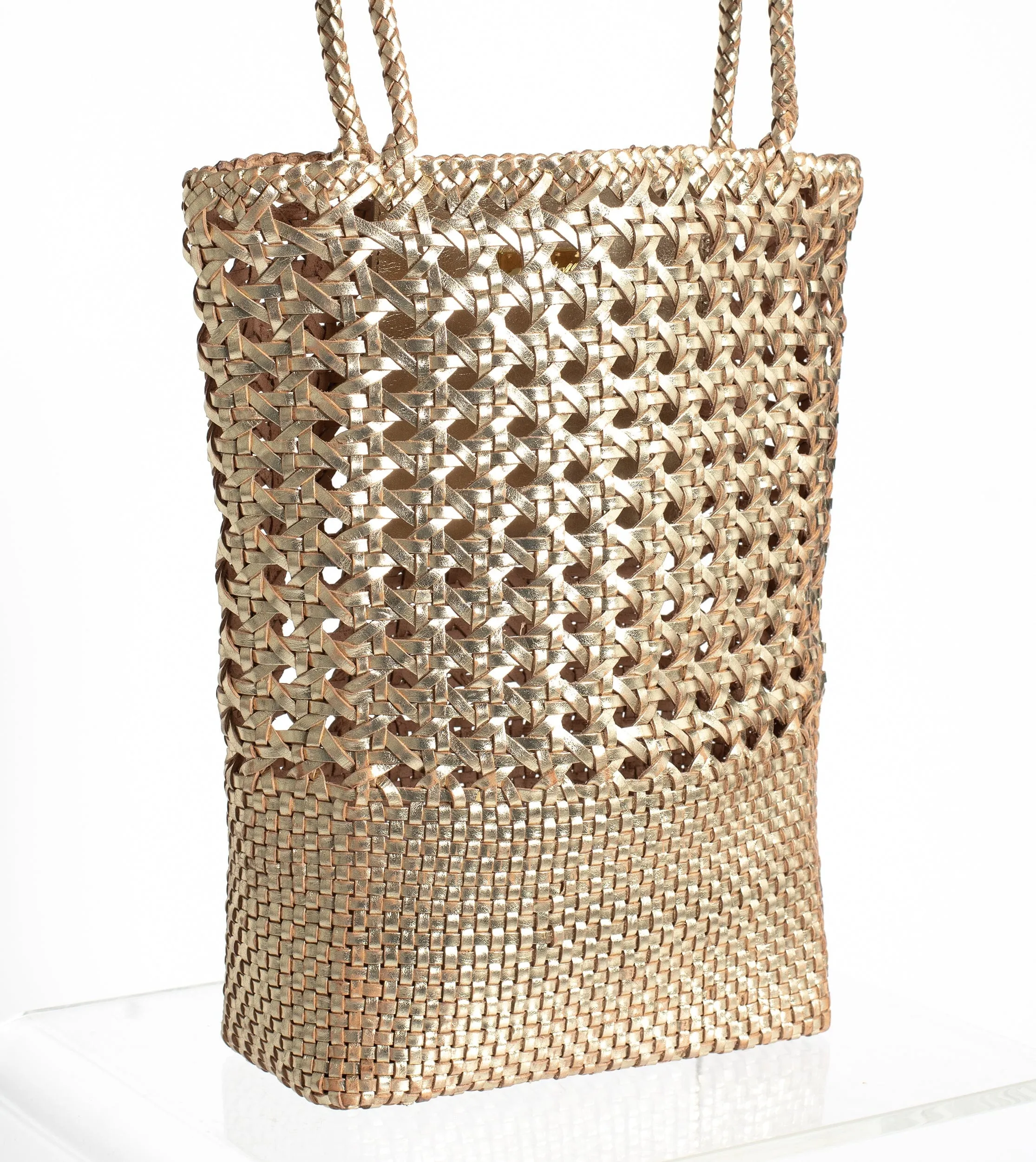 Blaine Weave Tote Bag | Gold