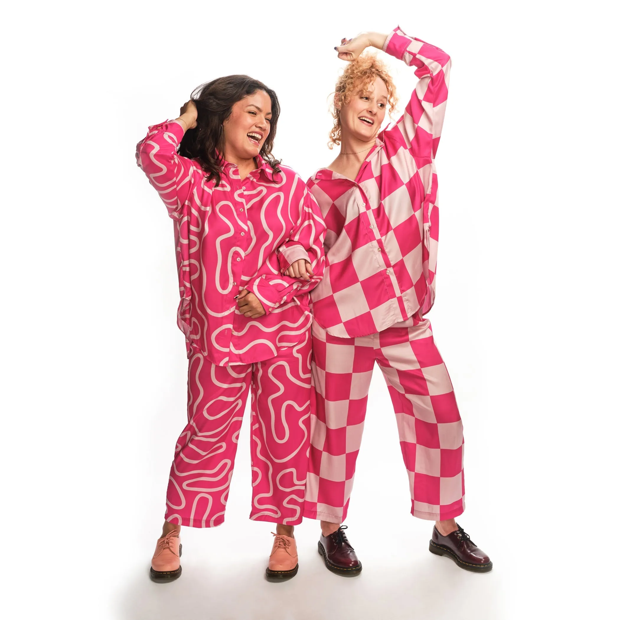 Blake Blouse - Hot Pink Squiggle