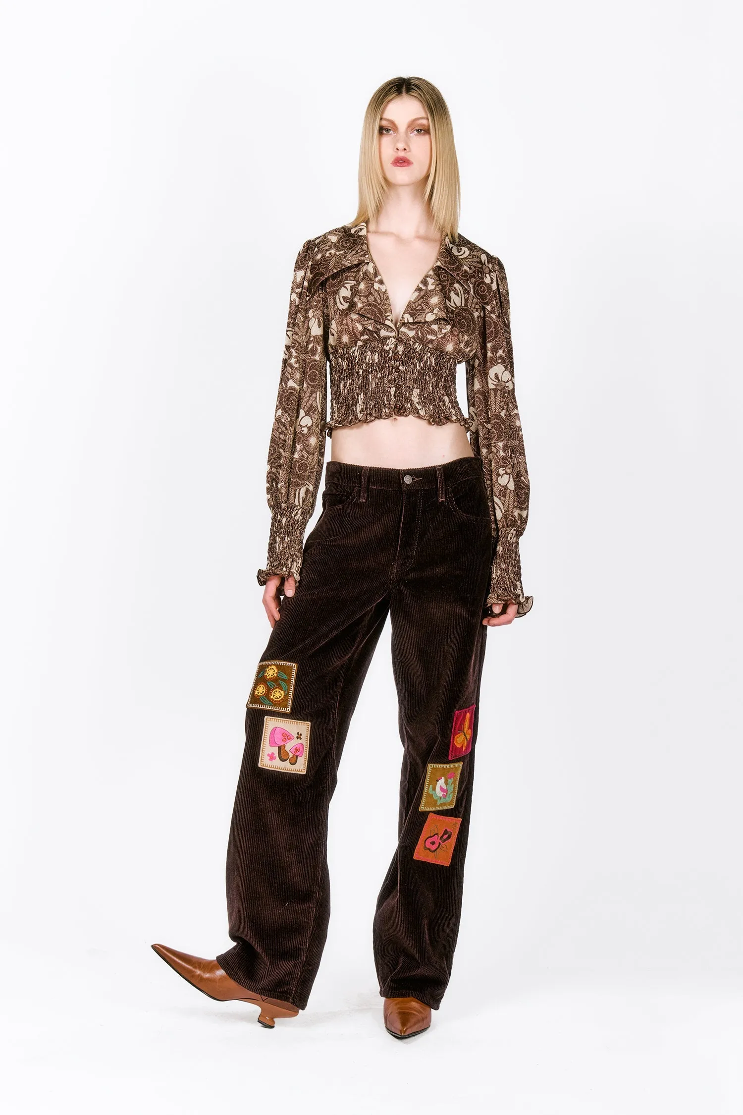 Bloomsbury Buds Lurex Knit Smocked Top