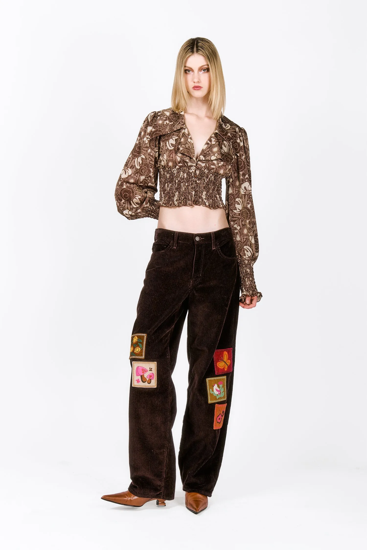 Bloomsbury Buds Lurex Knit Smocked Top