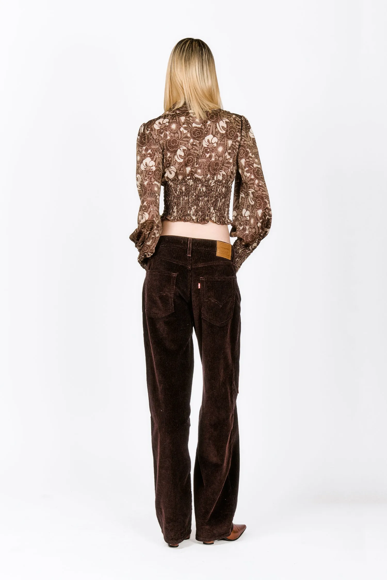 Bloomsbury Buds Lurex Knit Smocked Top